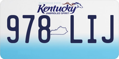 KY license plate 978LIJ