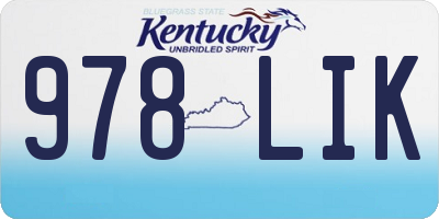 KY license plate 978LIK