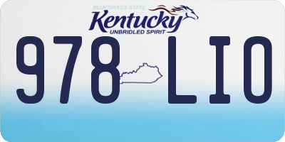 KY license plate 978LIO