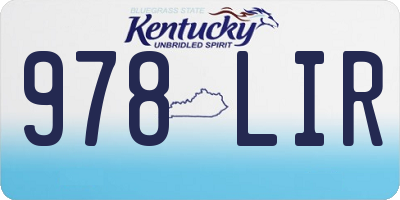 KY license plate 978LIR