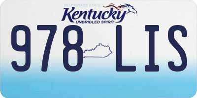 KY license plate 978LIS