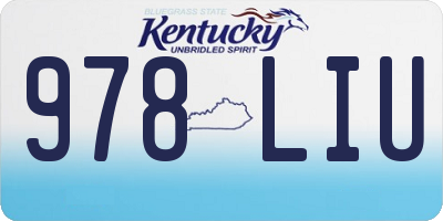 KY license plate 978LIU