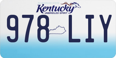 KY license plate 978LIY