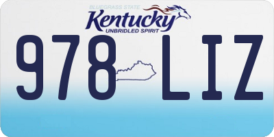 KY license plate 978LIZ