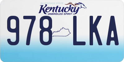 KY license plate 978LKA