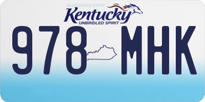 KY license plate 978MHK
