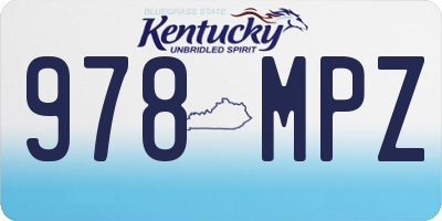 KY license plate 978MPZ