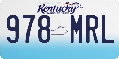 KY license plate 978MRL