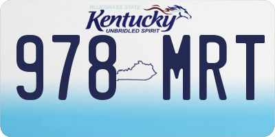 KY license plate 978MRT