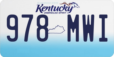 KY license plate 978MWI