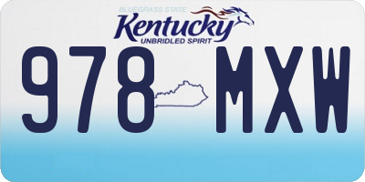 KY license plate 978MXW