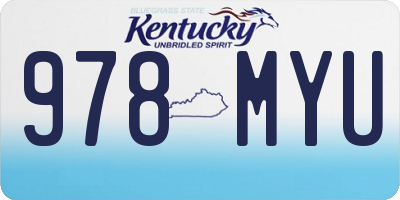 KY license plate 978MYU