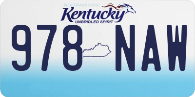 KY license plate 978NAW
