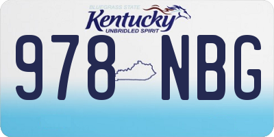 KY license plate 978NBG