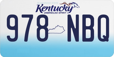 KY license plate 978NBQ