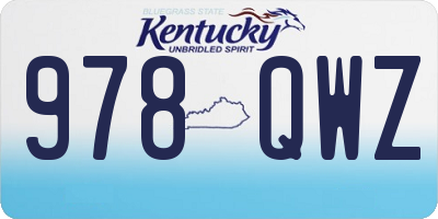 KY license plate 978QWZ