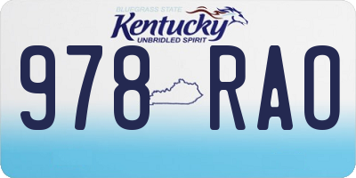 KY license plate 978RAO