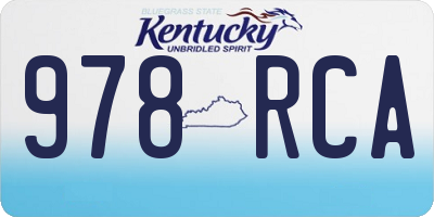 KY license plate 978RCA