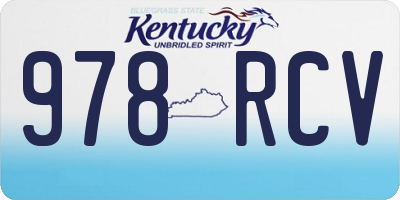 KY license plate 978RCV