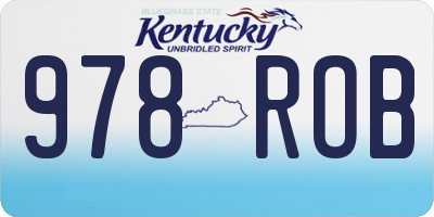 KY license plate 978ROB