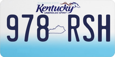 KY license plate 978RSH