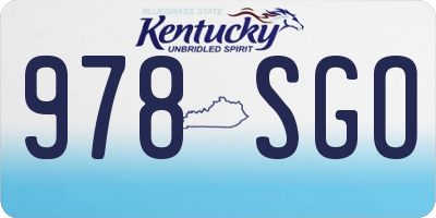 KY license plate 978SGO
