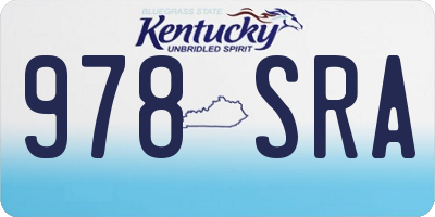 KY license plate 978SRA