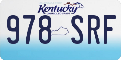 KY license plate 978SRF
