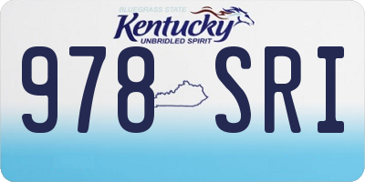KY license plate 978SRI