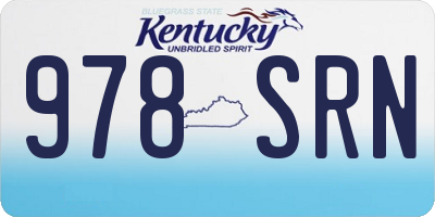 KY license plate 978SRN