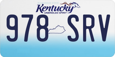 KY license plate 978SRV