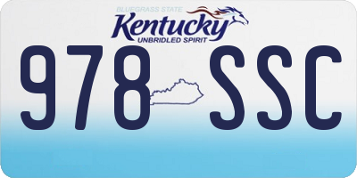 KY license plate 978SSC