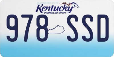 KY license plate 978SSD