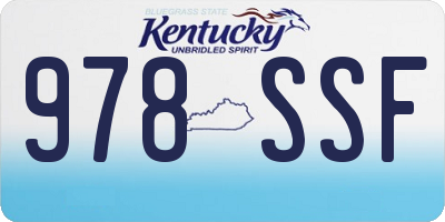 KY license plate 978SSF