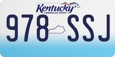 KY license plate 978SSJ
