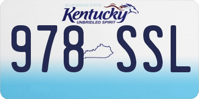 KY license plate 978SSL