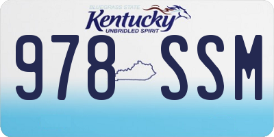 KY license plate 978SSM
