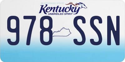 KY license plate 978SSN