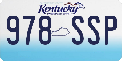 KY license plate 978SSP
