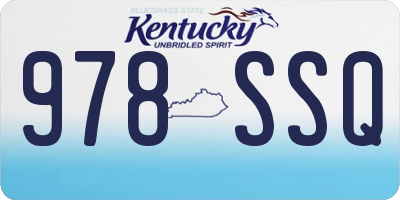 KY license plate 978SSQ