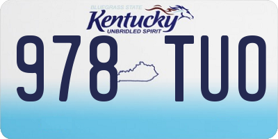 KY license plate 978TUO
