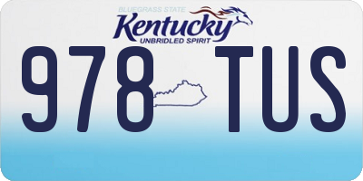 KY license plate 978TUS