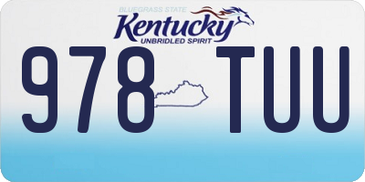 KY license plate 978TUU