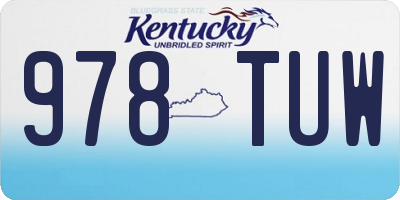 KY license plate 978TUW