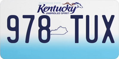 KY license plate 978TUX