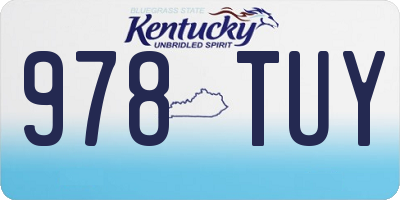 KY license plate 978TUY