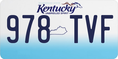 KY license plate 978TVF