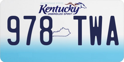 KY license plate 978TWA