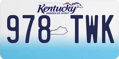 KY license plate 978TWK