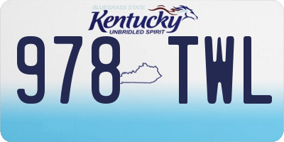 KY license plate 978TWL